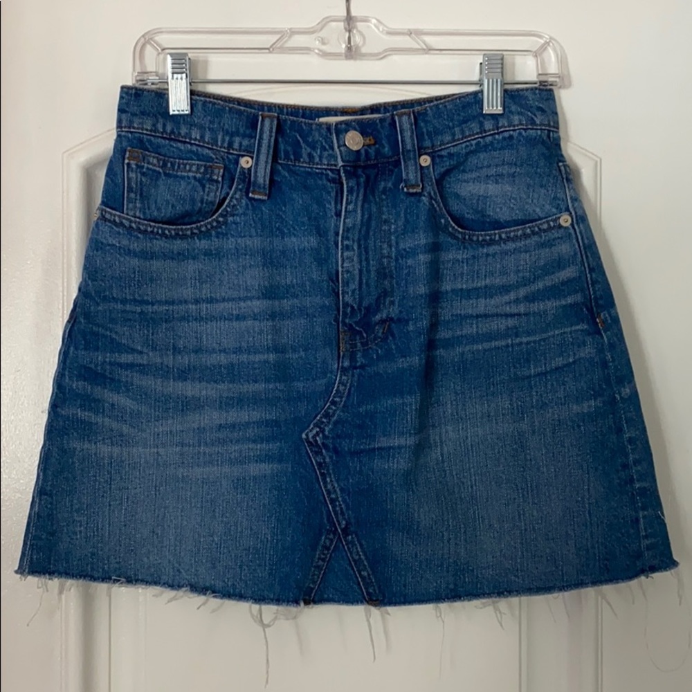 Frayed Jean Mini Skirt